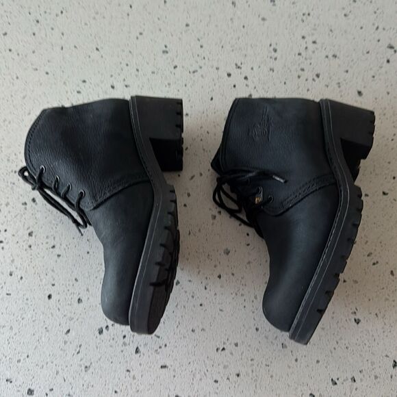 Havana Joe Black Oiled Leather Chukka Ankle Boots Women’s Block Heel Size EU 37 - Picture 5 of 12